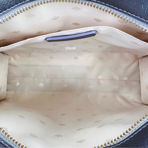 Kate Spade Tinsel Glitter Satchel & Card Holder Wallet In Lilac Frost - Picture 8 of 16